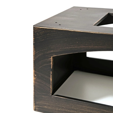 37 Inch Rectangular Metal Outdoor Wood Burning Fireplace - Outdoor Fireplace With Built-in Log Storage & Brush Stick For Log Burner Fire Pit In Patio Garden & Backyard