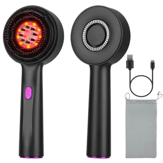 3 In 1 Red Light Scalp Massager Brush Cordless Hair Oil Applicator Massage Comb With 3 Modes Rechargeable IPX7 Waterproof