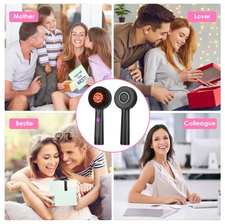 3 In 1 Red Light Scalp Massager Brush Cordless Hair Oil Applicator Massage Comb With 3 Modes Rechargeable IPX7 Waterproof