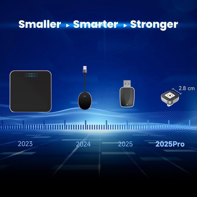 2025 Wireless CarPlay Adapter For IPhone And Android Fast Connection No Delay Hands-free Calling Wireless Car Electronics Adapter