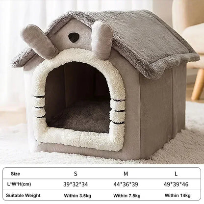 Foldable Dog House Kennel Bed Mat for Small Medium Dogs Cats Winter Warm Cat Bed Nest Pet Products Basket Pets Puppy Cave Sofa