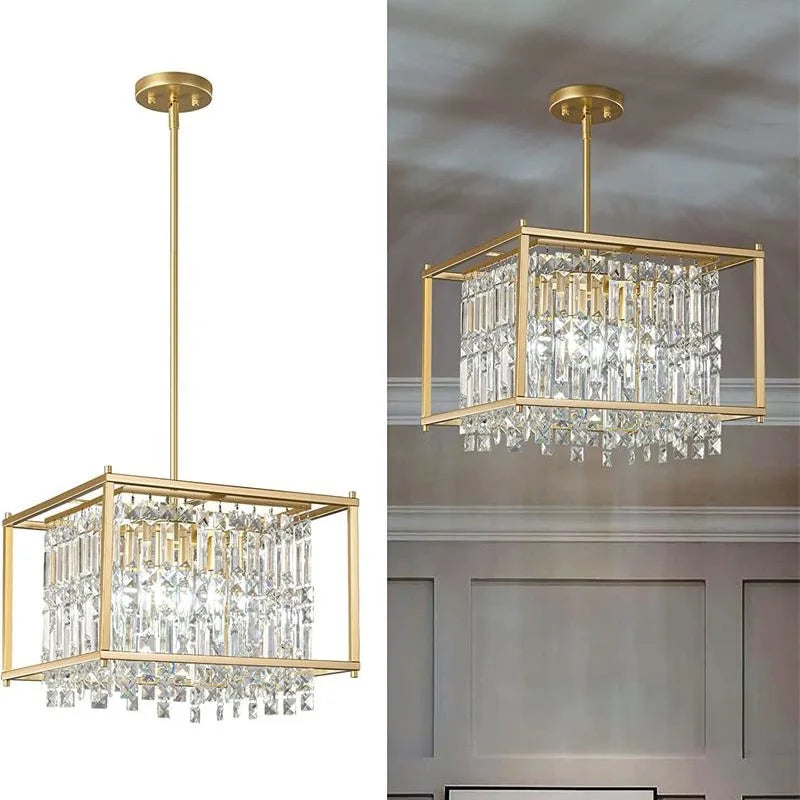 Modern K9 Crystal Chandelier for Living Room Dining Bedroom Hanging Lamps for Ceiling Lamp Lustre Design Vintage Pendant Light