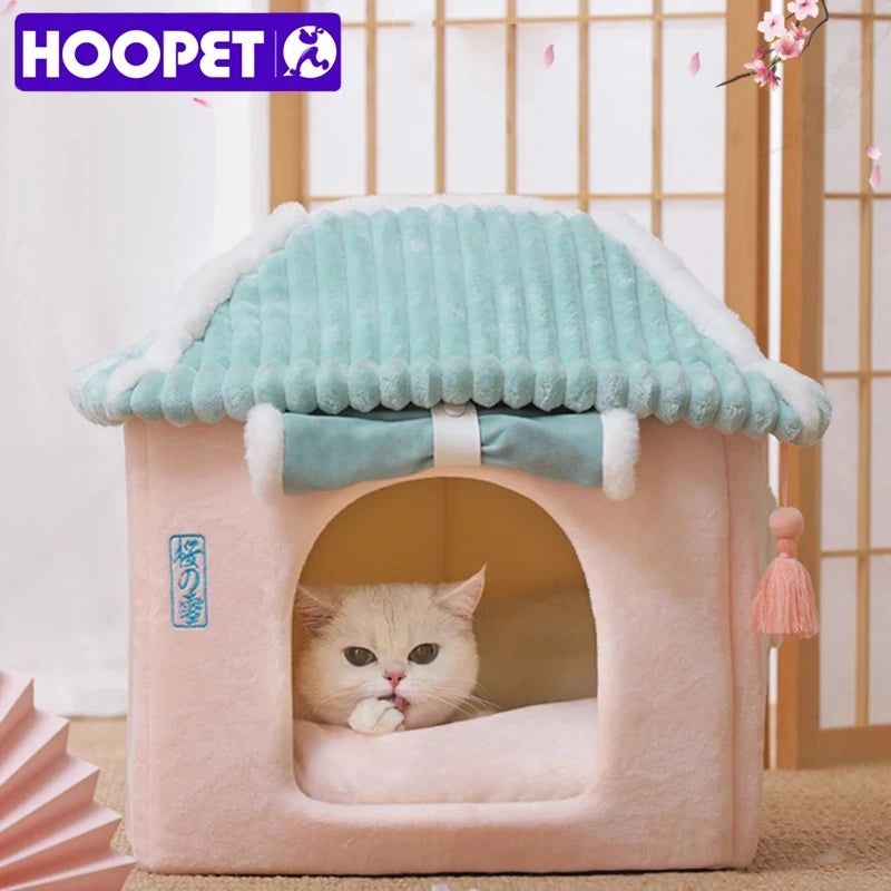 HOOPET Winter Cozy Pet House Dogs Soft Nest Kennel Sleeping Cave for Cat Dog Puppy Warm Tents Removable Bed Nest for Chihuahua