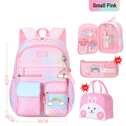 Girls School Backpacks Kawaii Book Bag with Compartments for Girl Kid Students Elementary School Back Pack Kids Rucksack Mochila