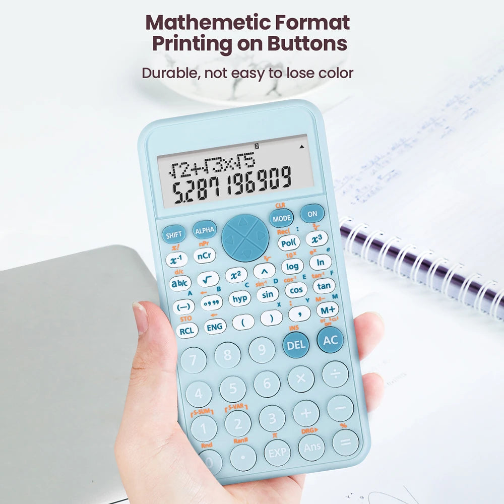 Scientific Calculators Cute Desktop Calculator with 240 Functions 2 Line LCD Screen Ideal for Students School Office