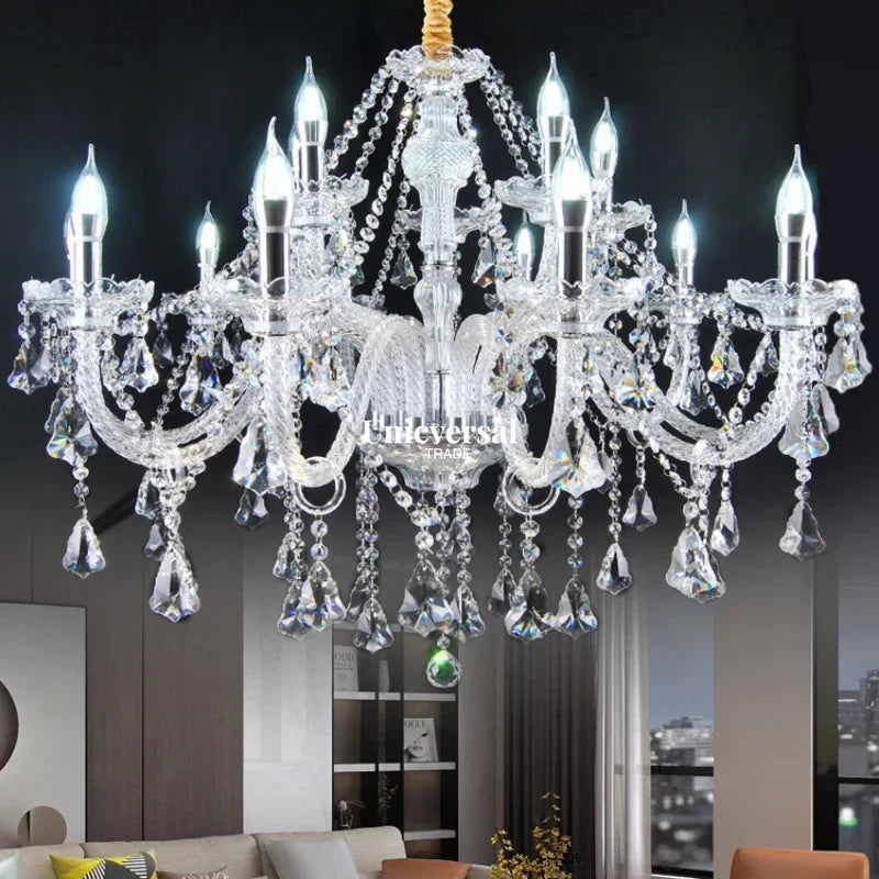 Modern Crystal Chandelier with Luxurious Luster, K9 High-Quality Clear Crystal Lamp, Living Room, Auditorium Decoration Light