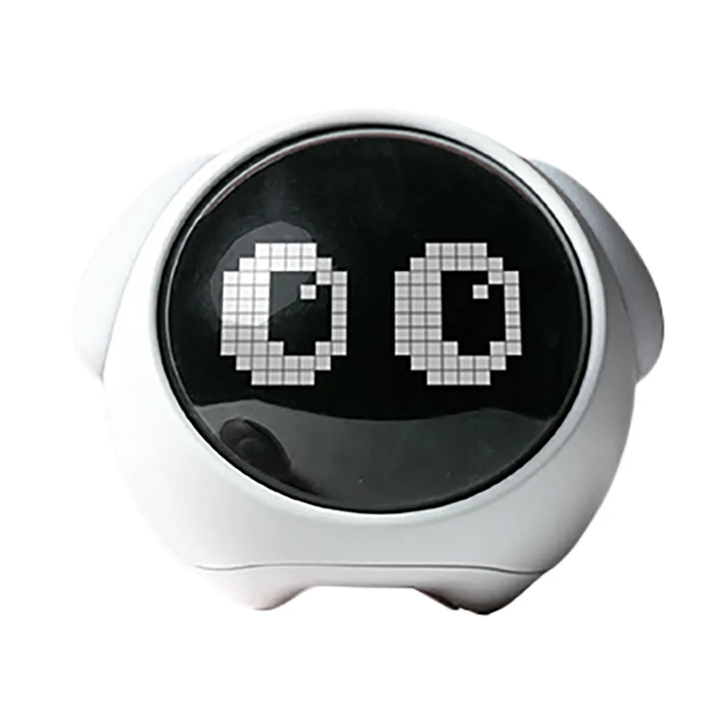 1Pc Children'S Alarm Clock Lovely Pixel Expression Clock Digital Alarm Clock for Home Thermometer Cute Expression Alarm Clock ﻿