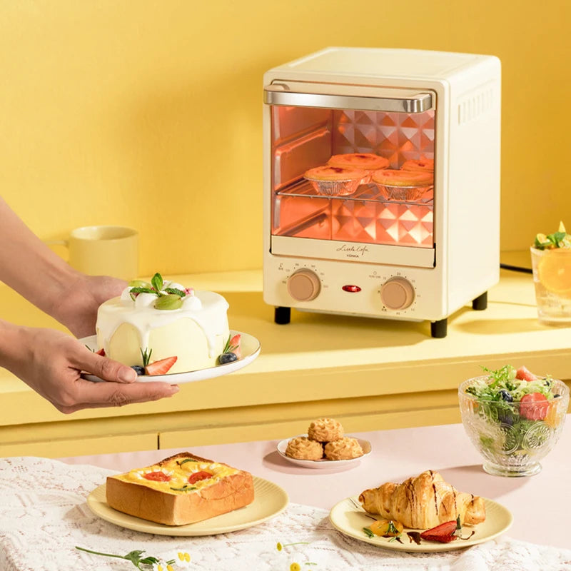 KONKA 12L Mini Vertical Electric Oven Three-Layer Cutebaking Position Multifunctional Oven Explosion-Proof Safe Electric Oven