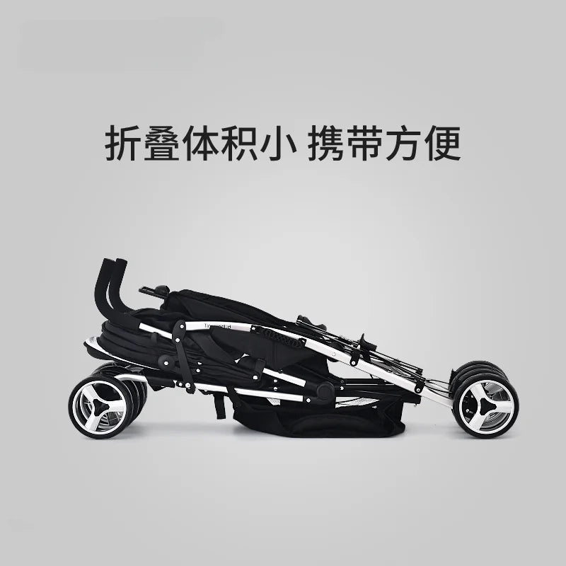 Light Twin Stroller, Big Baby Stroller Can Sit and Lie on Twin Stroller.