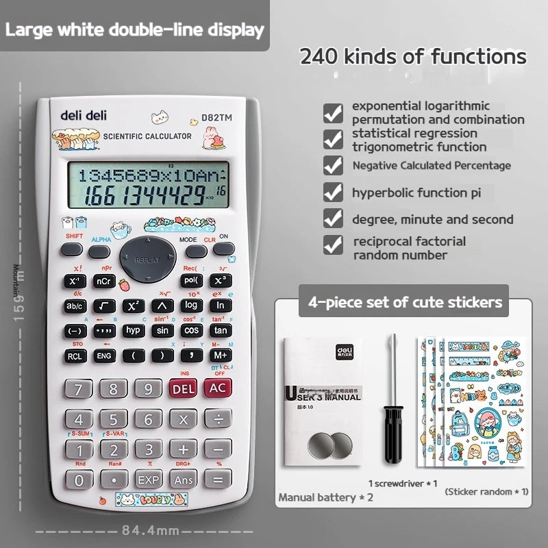 Function Sun Multifunctional Calculator Student Easy Portable Large Screen Calculator School Office Supplies