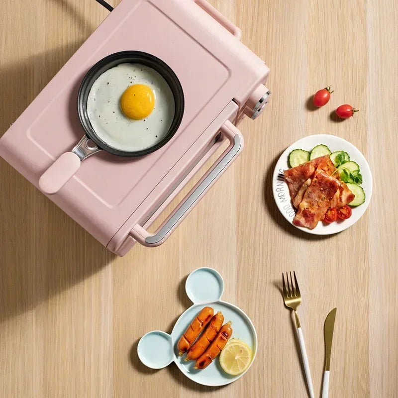 3 in 1 Breakfast Machine Multifunction Electric Bread Pizza Oven Grill Mini Oven Eggs Frying Pan Health Pot Household DSL-C02B1