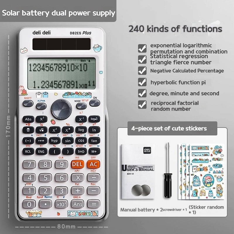 Function Sun Multifunctional Calculator Student Easy Portable Large Screen Calculator School Office Supplies