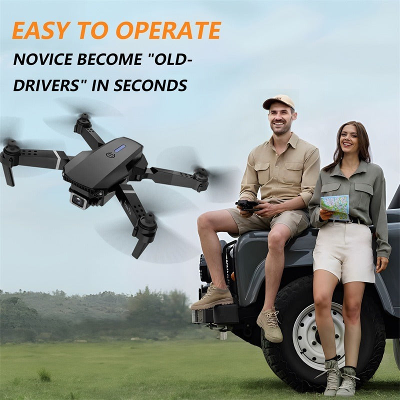 The E88 Dual-camera Drone With Two Batteries Has The Function Of Altitude Hold Mode. It Is Equipped With Dual Lenses And Can Fly Stably.
