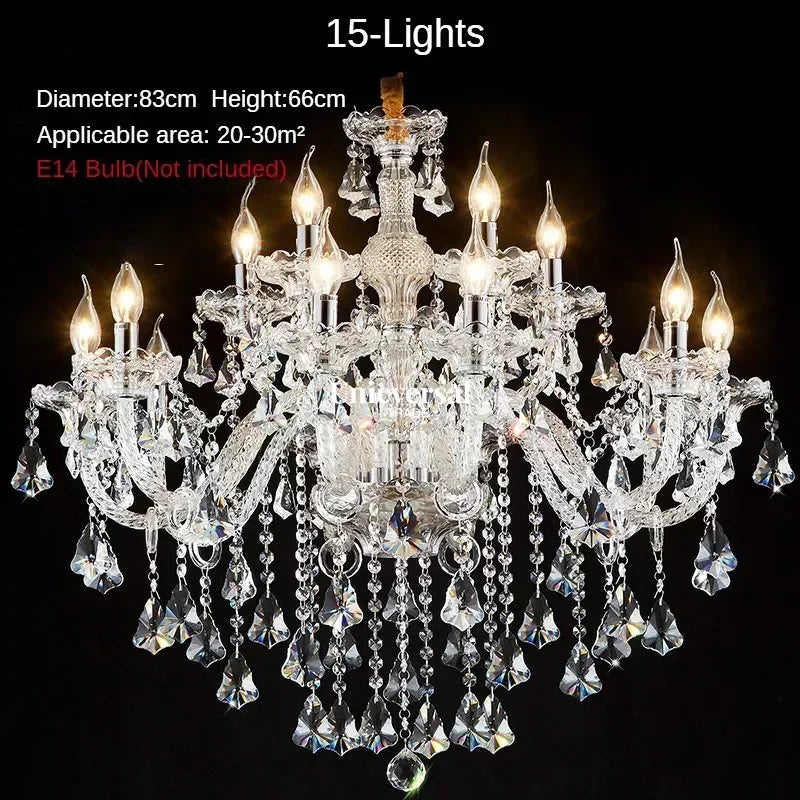 Modern Crystal Chandelier with Luxurious Luster, K9 High-Quality Clear Crystal Lamp, Living Room, Auditorium Decoration Light