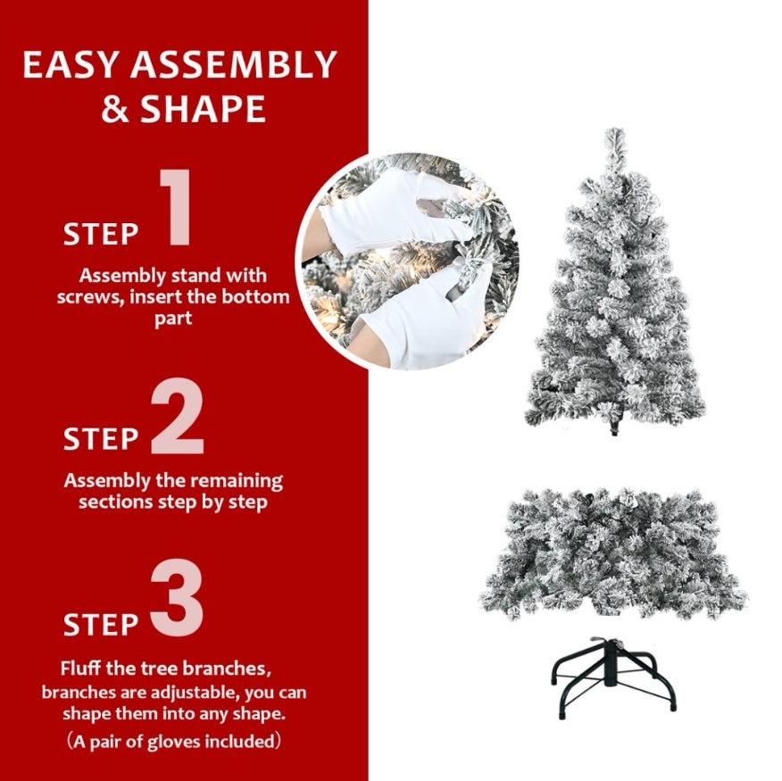 4ft PVC Round Head Flocking Tree