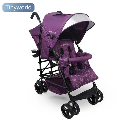 Light Twin Stroller, Big Baby Stroller Can Sit and Lie on Twin Stroller.