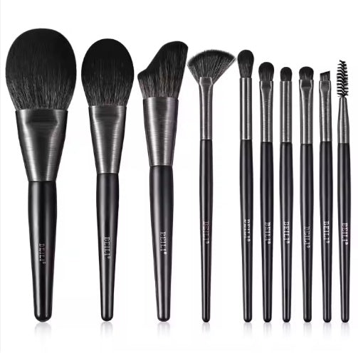 BEILI Low MOQ Ship Fast Custom High Quality Make Up Brushes Wholesale Wood Handle Premium Natural10pcs Makeup Brush