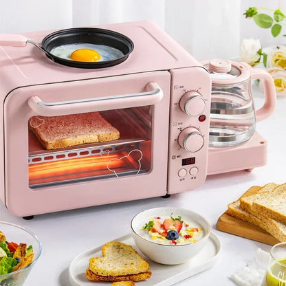 3 in 1 Breakfast Machine Multifunction Electric Bread Pizza Oven Grill Mini Oven Eggs Frying Pan Health Pot Household DSL-C02B1