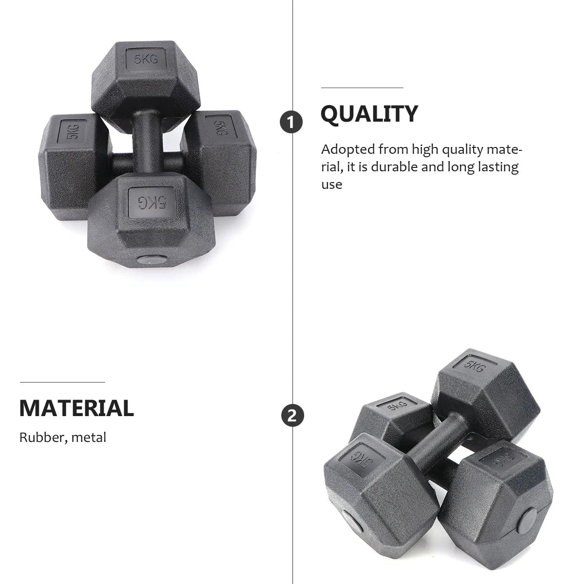 Dumbbell Hand Weight Adjustable Dumbells Rubberized Dumbbells Exercise Fitness Man