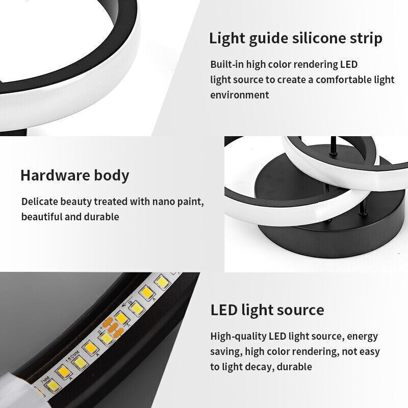 Modern LED Ceiling Light Double Round Pendant Lamp Bedroom Lights Ceiling