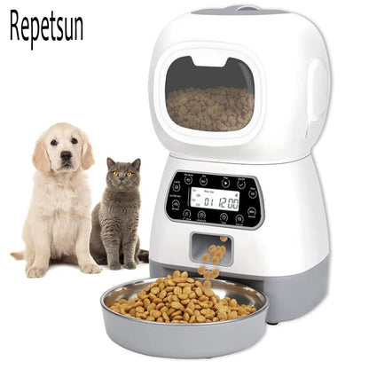 3.5L Automatic Pet Feeder Smart Food Dispenser for Cats Dogs Timer Stainless Steel Bowl Auto Dog Cat Pet Feeding Pet Supplies