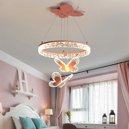 New Modern LED Chandelier Dimming Butterfly Style Lights Living Dining Room Baby Bedroom Hall Bar Pendant Lamps Indoor Lighting