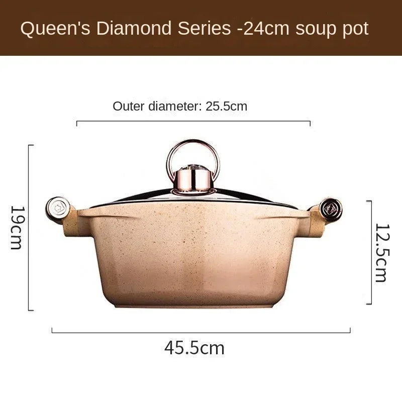 Diamond Queen Series Frying Pan Non-Stick Frying Pan Pan for Household Stockpot Gas Induction Cooker