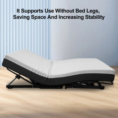 Zero-Clearance Adjustable Bed Base Frame Head And Foot Incline Quiet Motor Queen Size Zero Gravity, Dual USB A   C Ports