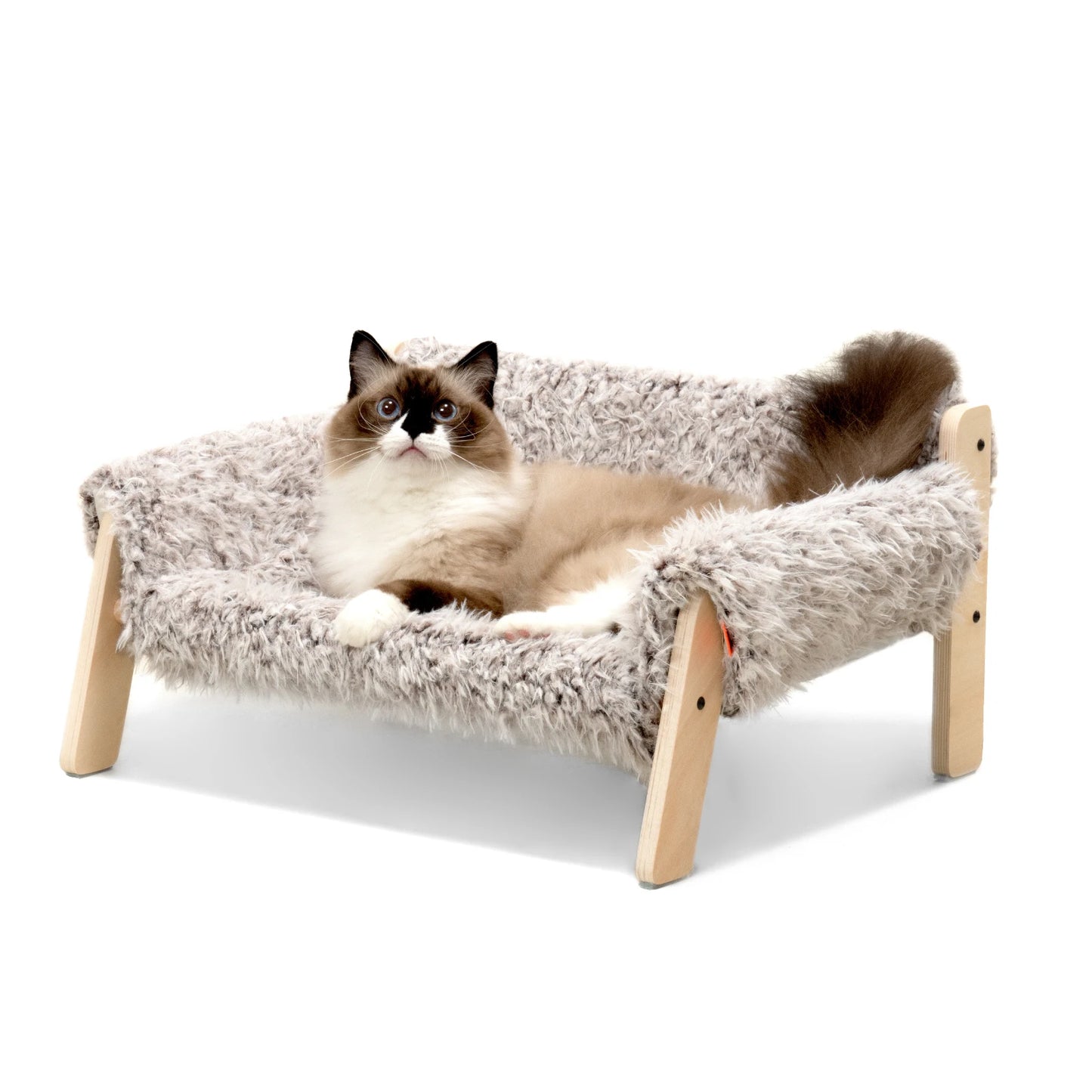 Cat Bed Sofawooden, Sturdy Fluffy Cat Couch Bed Dog Beds for Cats and Small Dogs Pet Furniture Elevated