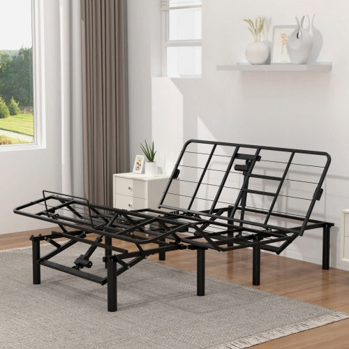 Adjustable Bed Base Frame Head And Foot Incline Quiet Motor Queen Size Zero Gravity, Dual USB A C Ports, Remote Control With ZG And Memory Keys