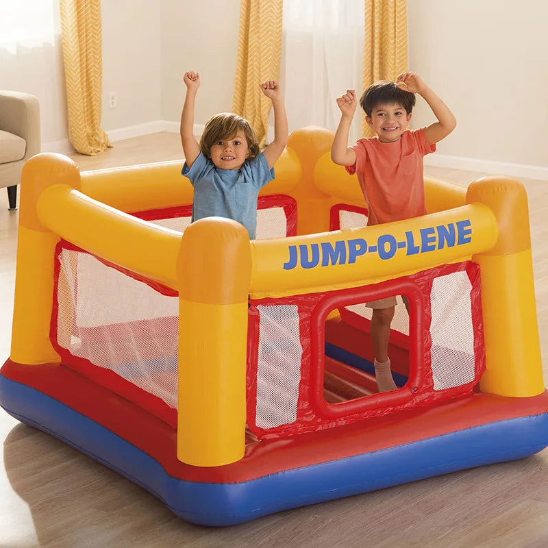 Indoor Removable Kids Trampoline Inflatable Home Small Bouncing Bed Household Jumping Bounce Bed with Protecting Wire Net