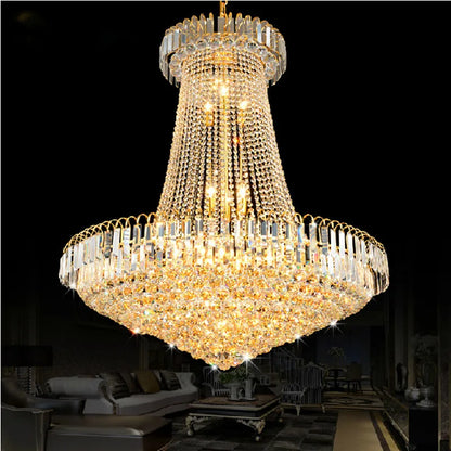 Luxury Golden Crystal Chandelier Light Stair Light LED Flush Chandelier Lustres De Cristais Lustre Cristal Diameter 40 60 80CM