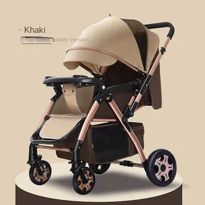 Baby Stroller Lightweight Foldable High Landscape Travel Stroller Newborn Baby Two-Way Seat Four Wheel Baby Stroller 3 in 1