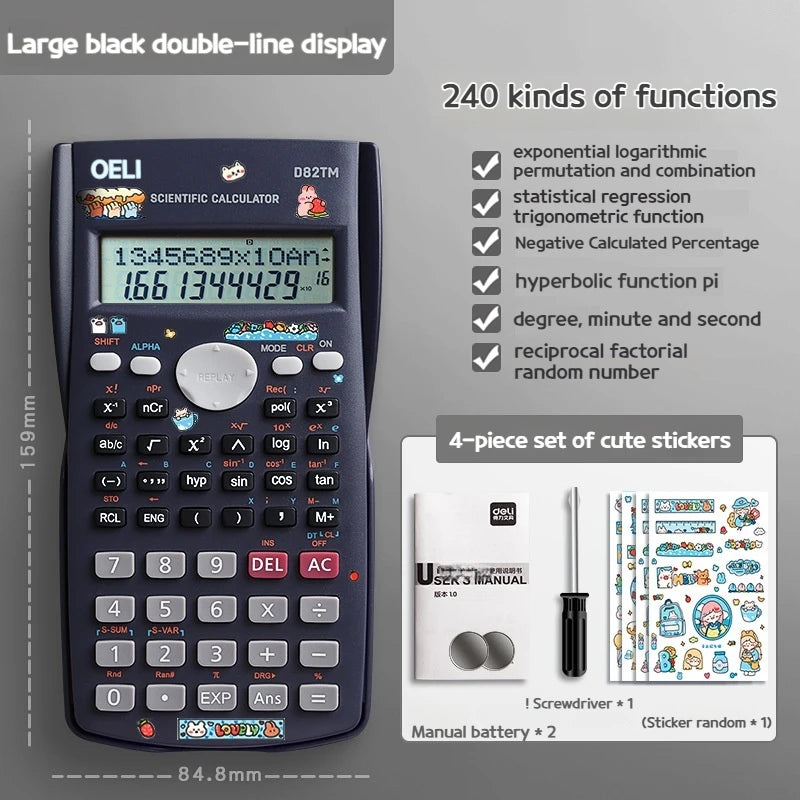 Function Sun Multifunctional Calculator Student Easy Portable Large Screen Calculator School Office Supplies