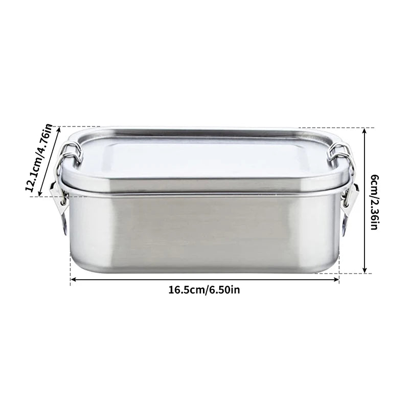 2 Grids Stainless Steel Lunch Box Food Container Children Bento Box Top Grade Snack Storage Compartment Lunch Box Kitchenware