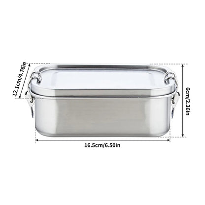 2 Grids Stainless Steel Lunch Box Food Container Children Bento Box Top Grade Snack Storage Compartment Lunch Box Kitchenware