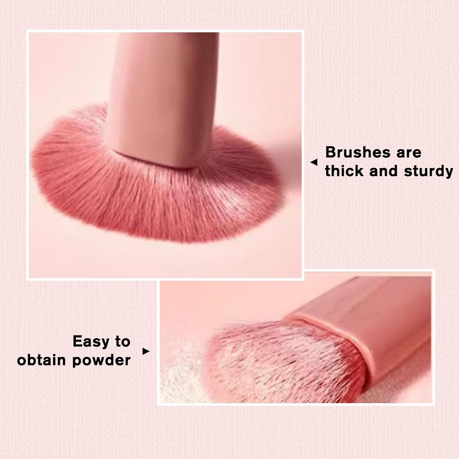 Portable 5pc Makeup Brush Set with Mirror & Travel Case (Pink)