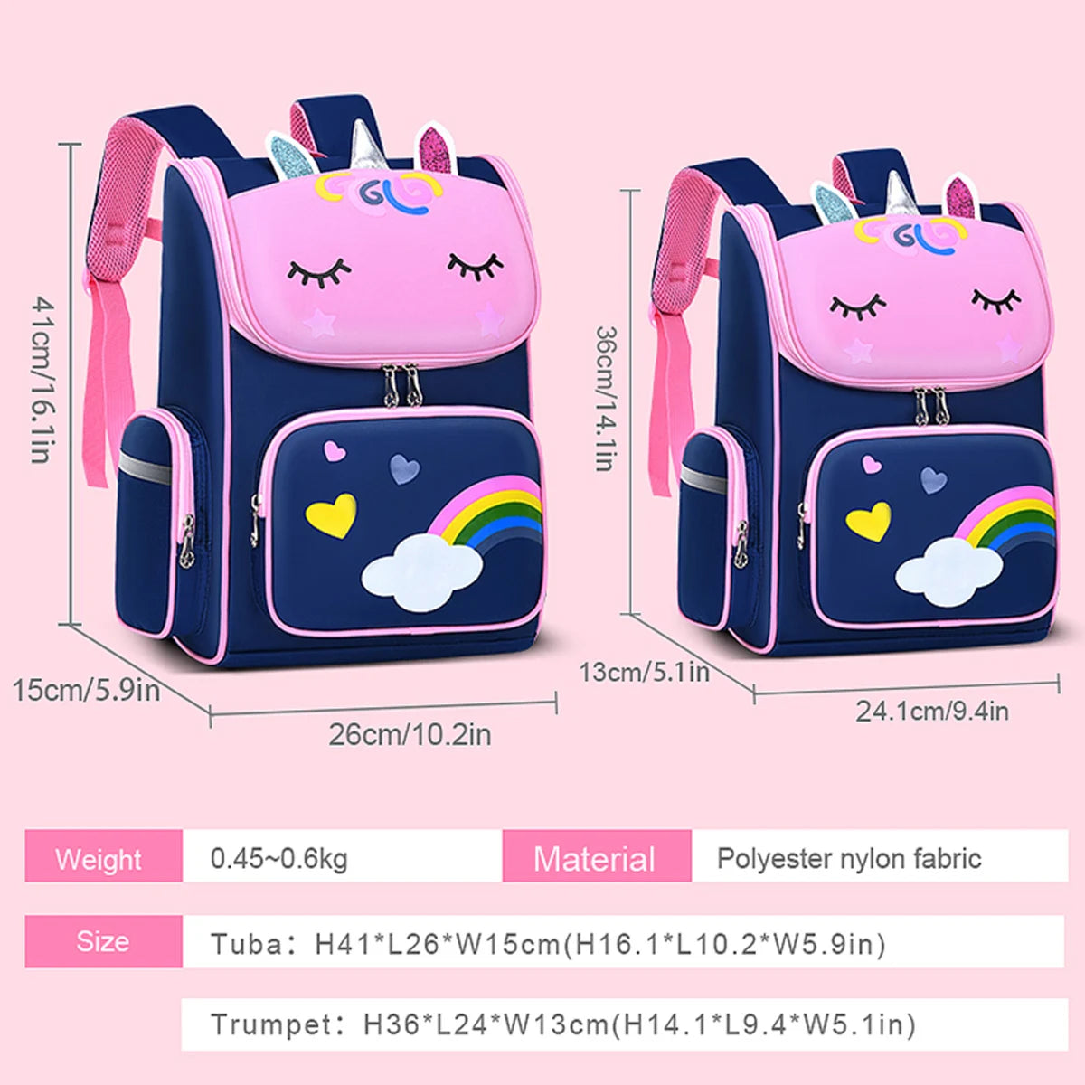 Children'S Elementary School Students Schoolbag Girls 1,2,3,4,5,6 Grades 6-12 Years Old Shoulders Backpack Cute Waterproof Light