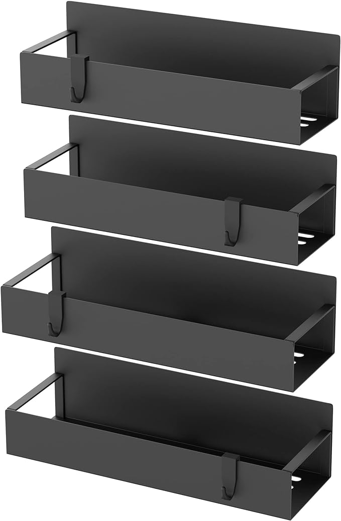 Magnetic spice rack organizer set for refrigerator and oven