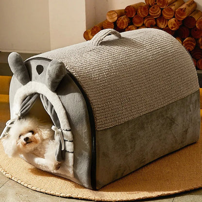 Pet Dog Bed Cozy Cat Mat Removable Washable Pet Cat Dog House Nest Warm Winter Deep Sleep Tent for Small Medium Large Pet Dogs