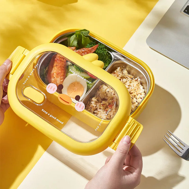 1000ML Stainless Steel Bento Lunch Box for Kids BPA Free Lunch Container for Girls Boys Toddlers 2 Compartments