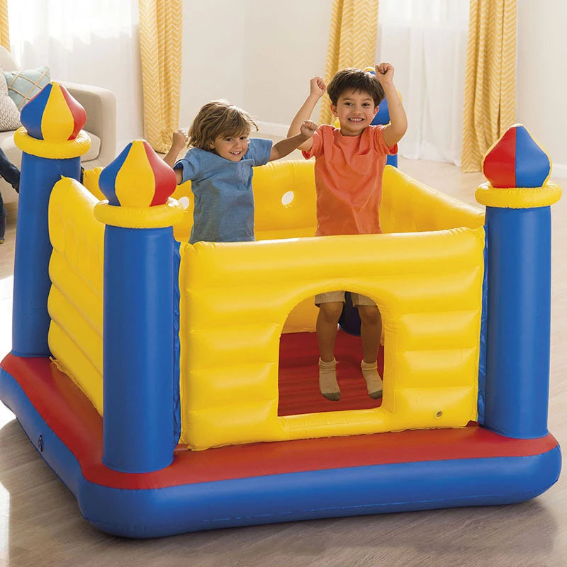 Indoor Removable Kids Trampoline Inflatable Home Small Bouncing Bed Household Jumping Bounce Bed with Protecting Wire Net