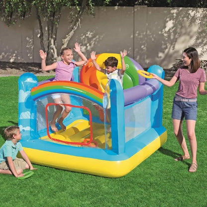 Indoor Removable Kids Trampoline Inflatable Home Small Bouncing Bed Household Jumping Bounce Bed with Protecting Wire Net