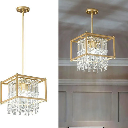 Modern K9 Crystal Chandelier for Living Room Dining Bedroom Hanging Lamps for Ceiling Lamp Lustre Design Vintage Pendant Light