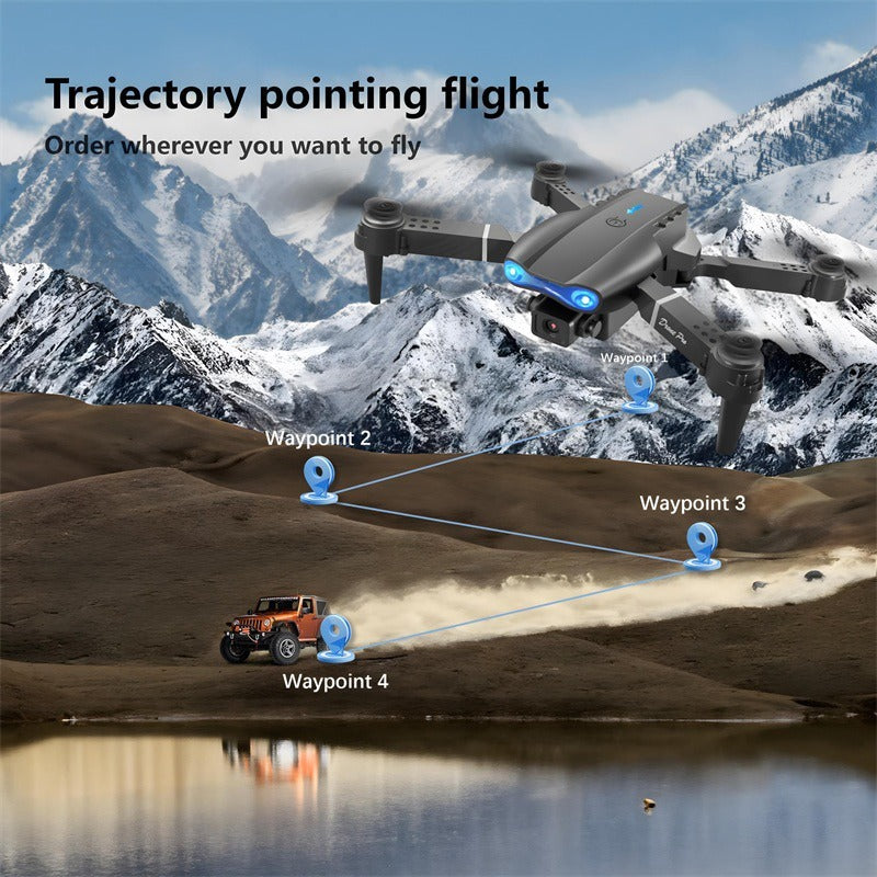 The E99 Dual-camera Drone With Two Batteries Has The Function Of Altitude Hold Mode. Thanks To The Dual Lenses, It Is Able To Fly Stably.