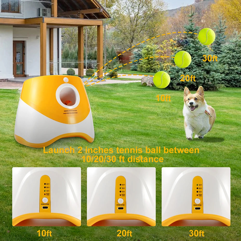 Ball Launcher Toy for Dogs Pet Products Dog Toys Keep Healthy Automatic Throw Pet 3 Distances Settings for Indoor Outdoor Play