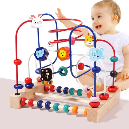 Montessori Baby Toys Wooden Roller Coaster Bead Maze Toddler Early Learning Educational Puzzle Math Toy for Children 2024