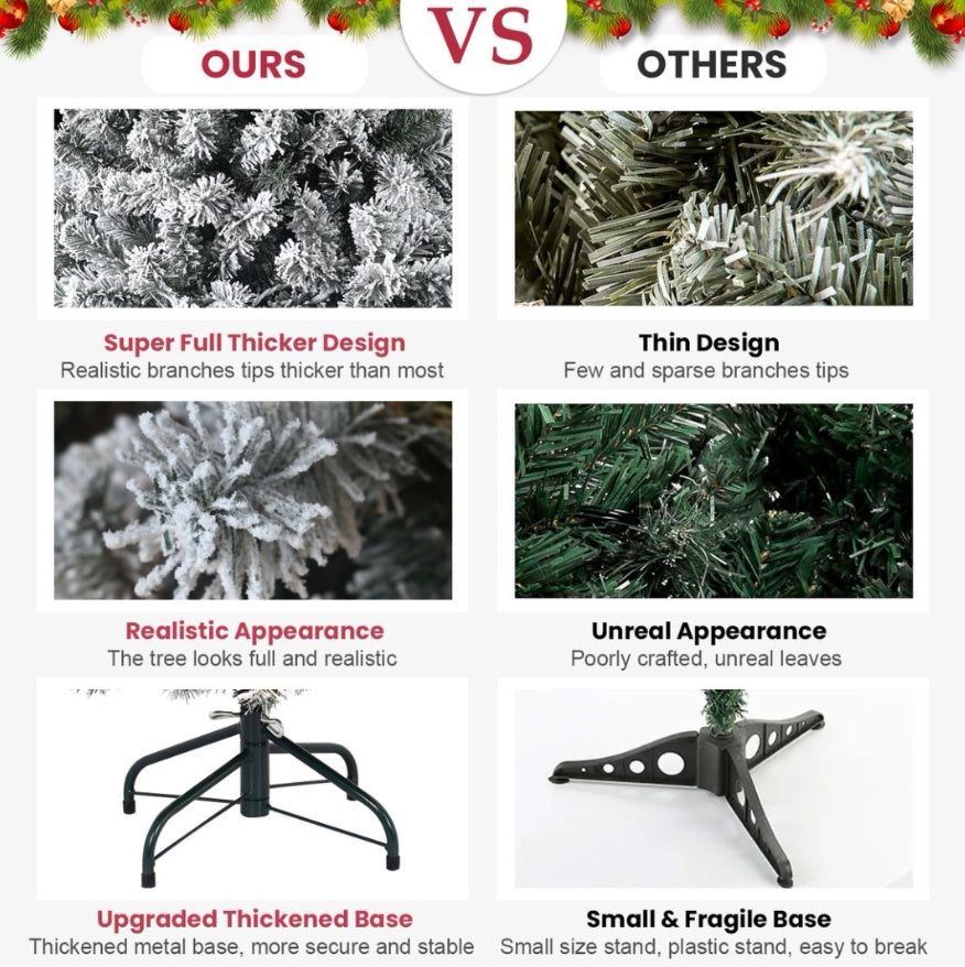 4ft PVC Round Head Flocking Tree