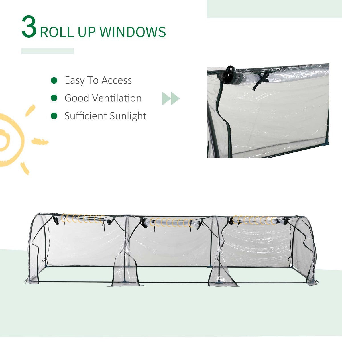 PVC Metal Tunnel Garden Greenhouse Kit