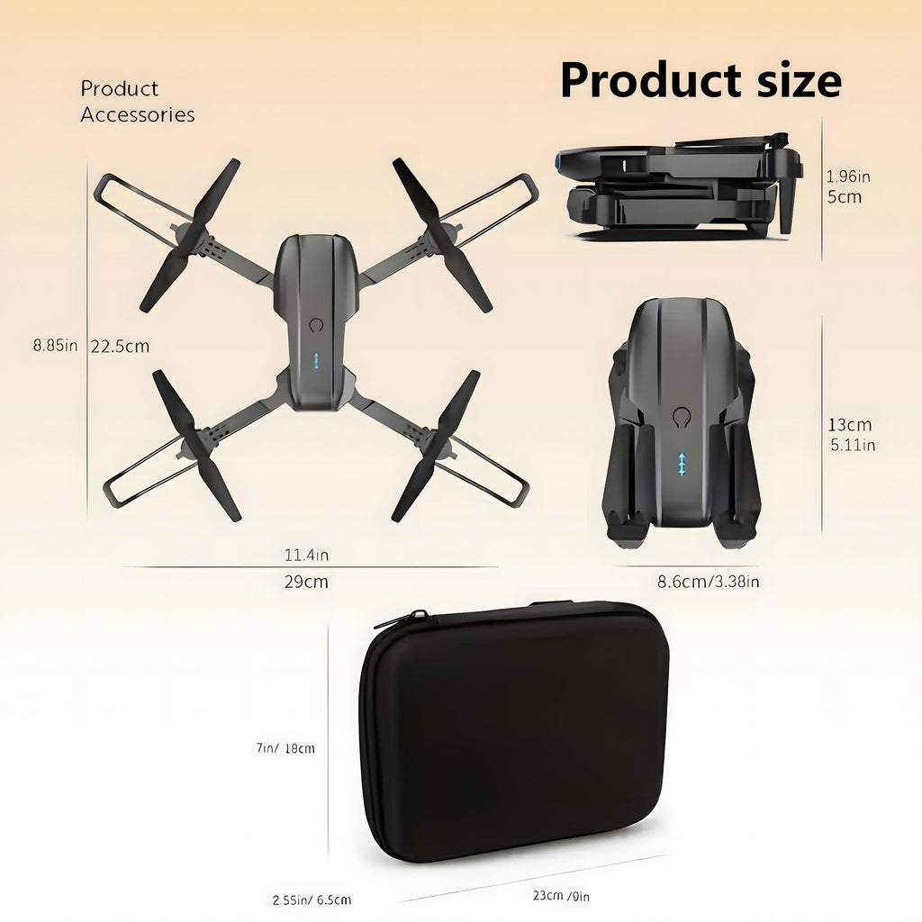 The E99 Dual-camera Drone With Two Batteries Has The Function Of Altitude Hold Mode. Thanks To The Dual Lenses, It Is Able To Fly Stably.